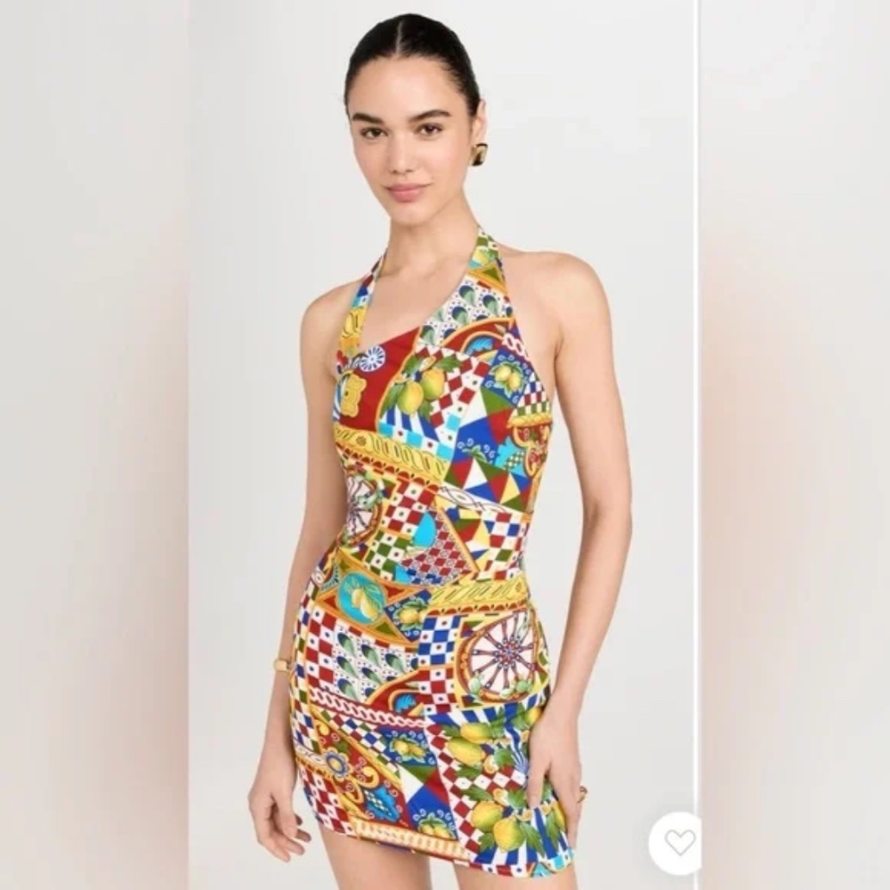 Multicolor Halter Mini Dress